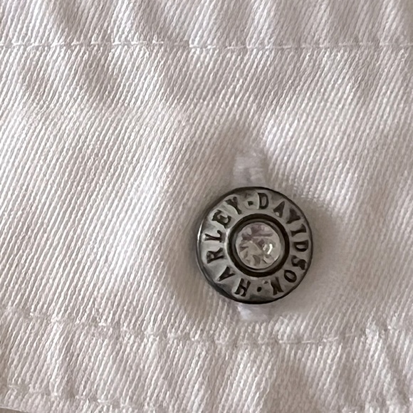 EUC Harley Davidson Sleeveless zipper top. Worn once. Embroidered lettering. - Picture 6 of 6